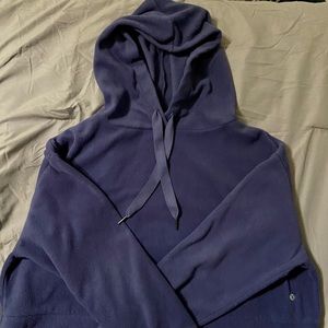 This is a cropped sweatshirt hoodie